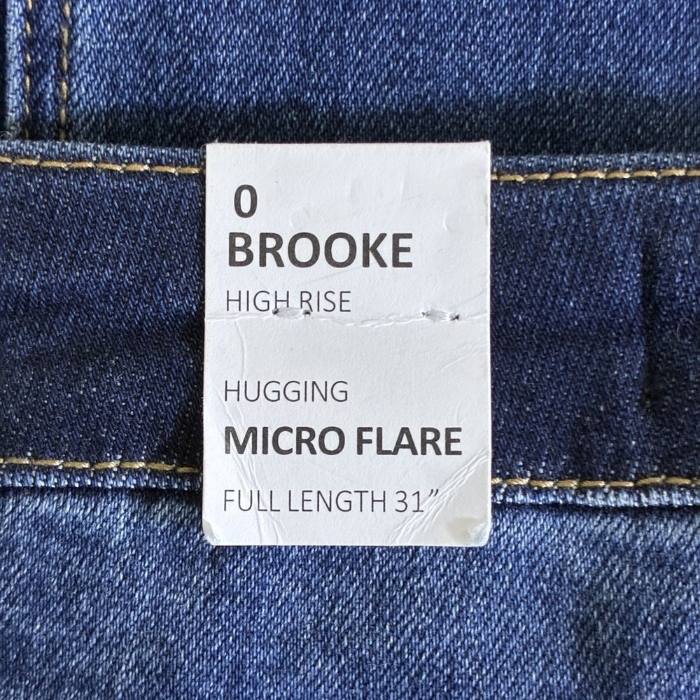 NWT Tribal Jeans Brooke Solid Micro Flare Jeans Blue High Rise Stretch Size 0 - Picture 8 of 8